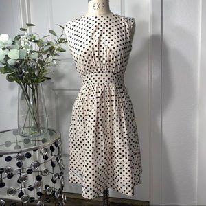 Emily & Fin Women’s Cream Lucy Midi Retro Mod A Line Dress In Polka Dot Print